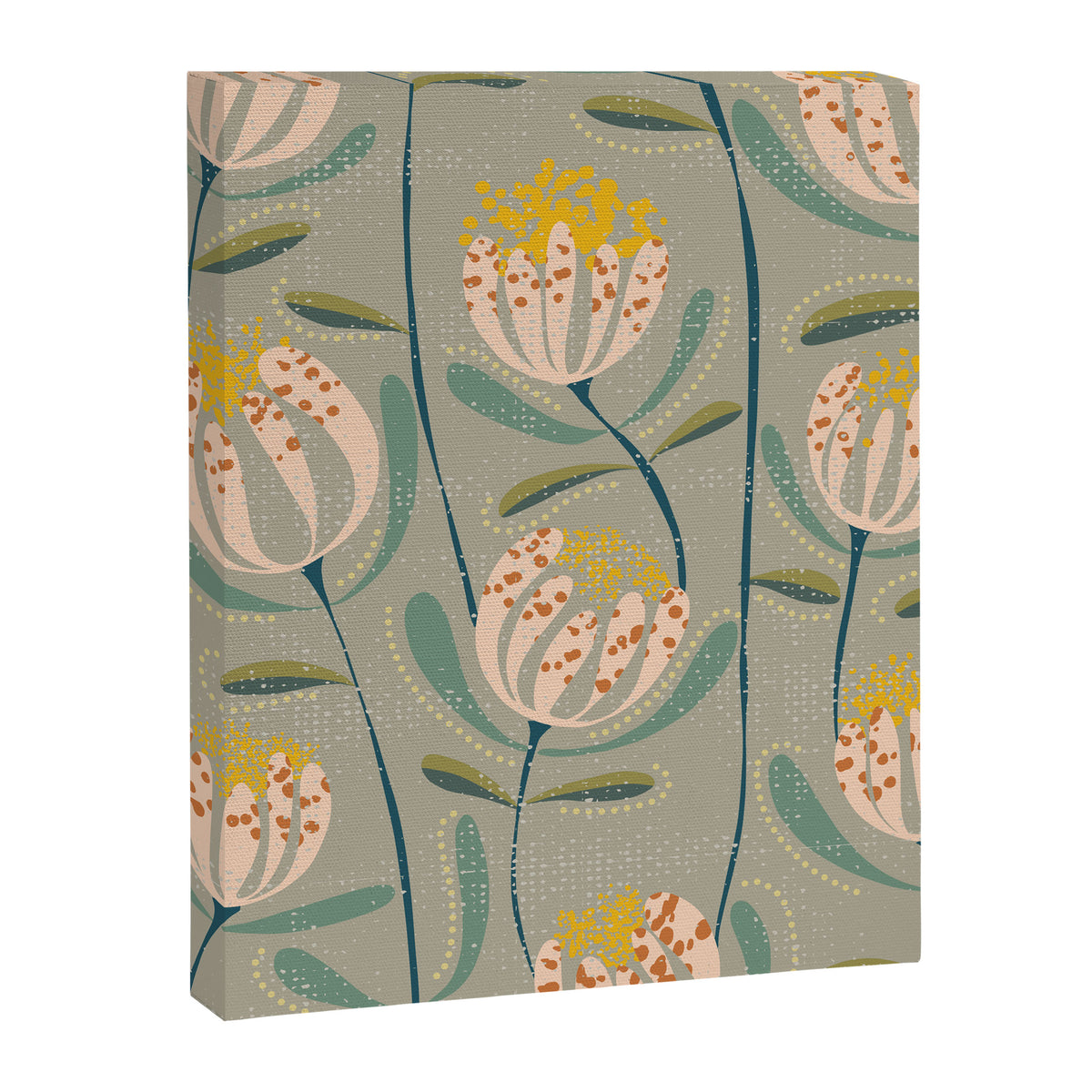 Floating scandi flowers earthy tones Canvas Print Gallery Image 6