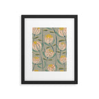 Floating scandi flowers earthy tones Framed Art Print Gallery Image 5