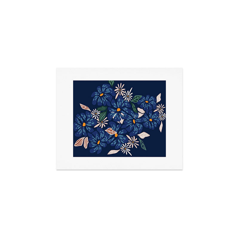 Floral abundance Blue Art Print Gallery Image 1