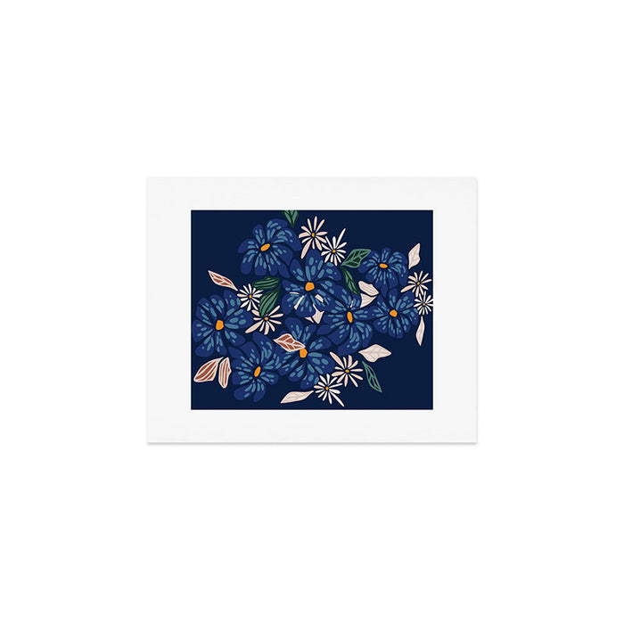 Floral abundance Blue Art Print Gallery Image 1