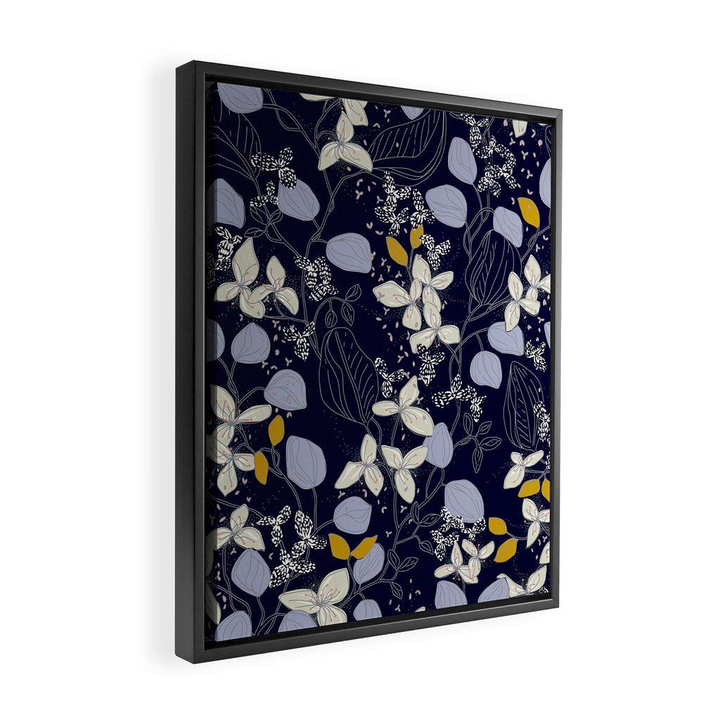 Floral elegance dark summer night Framed Canvas Print Gallery Image 2