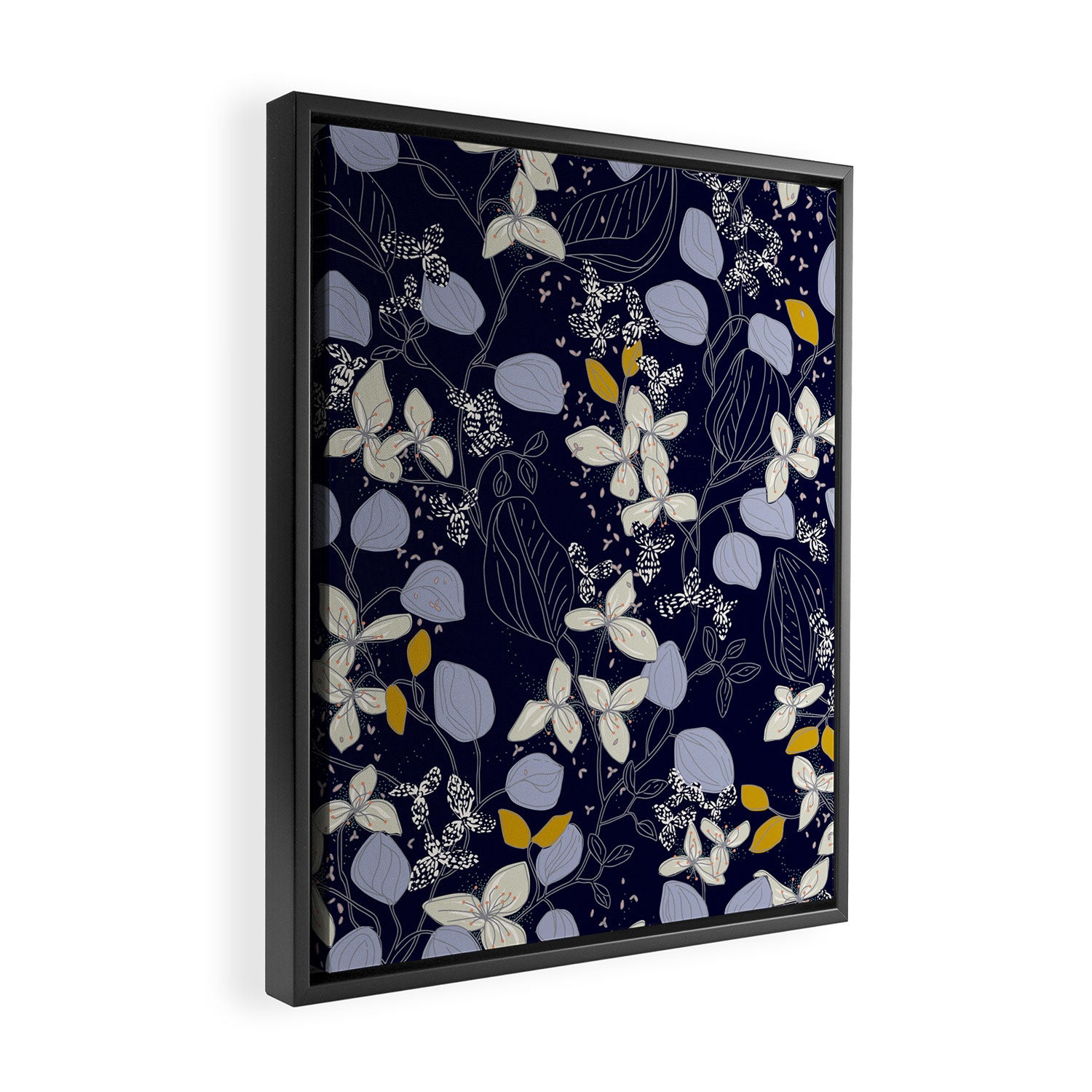 Floral elegance dark summer night Framed Canvas Print Gallery Image 2