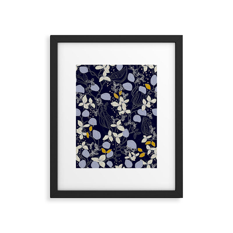 Floral elegance dark summer night Framed Art Print Gallery Image 5