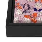 Floral elegance lilac and red orange Framed Canvas Print Gallery Image 3
