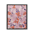 Floral elegance lilac and red orange Framed Canvas Print Gallery Image 6