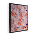Floral elegance lilac and red orange Framed Canvas Print Gallery Image 2