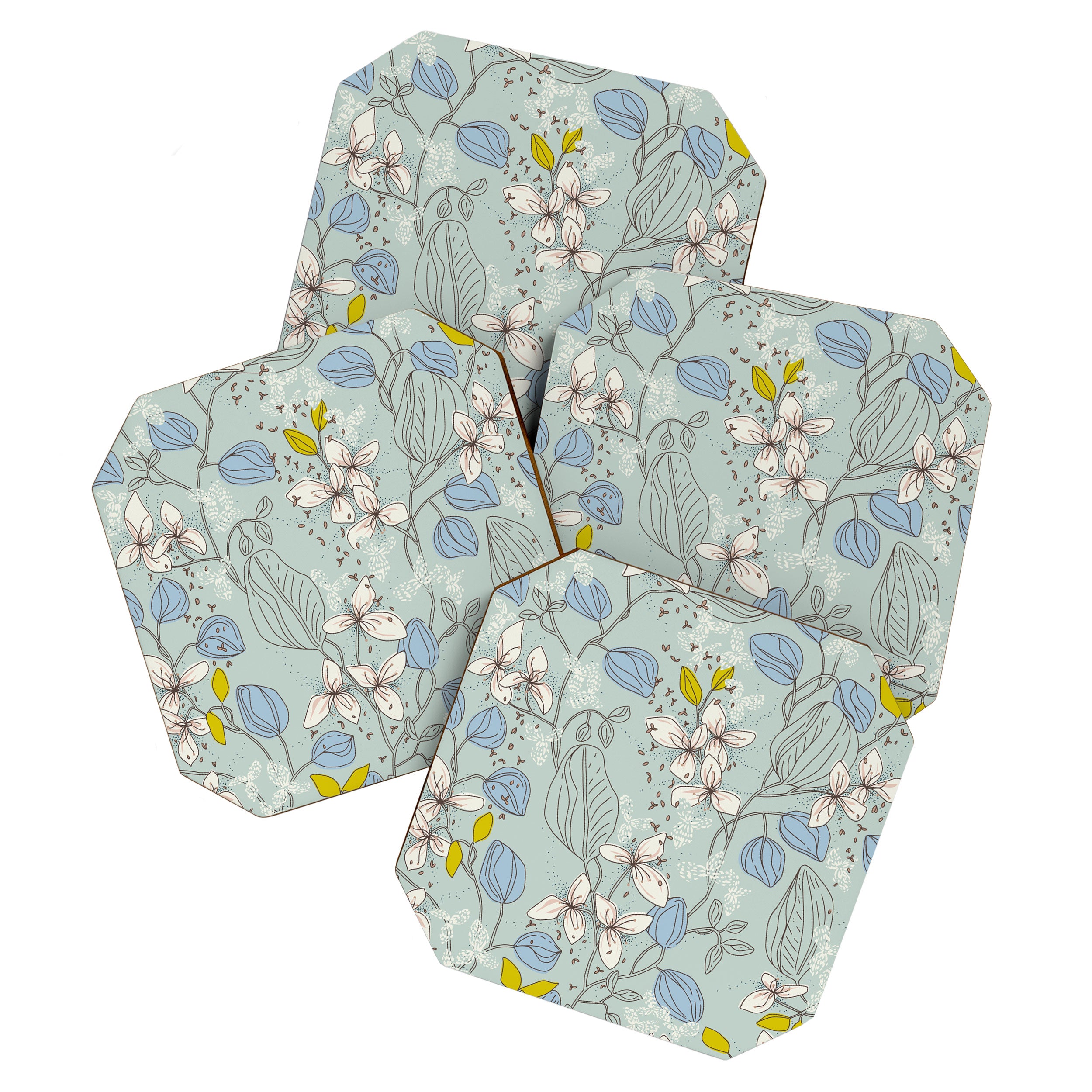 Floral elegance mint summer freshness Coaster Gallery Image 1