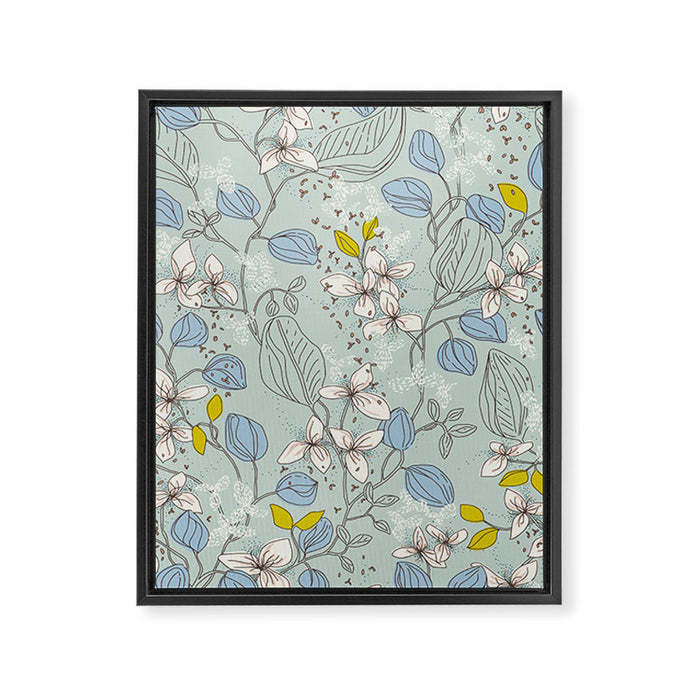 Floral elegance mint summer freshness Framed Canvas Print Gallery Image 1