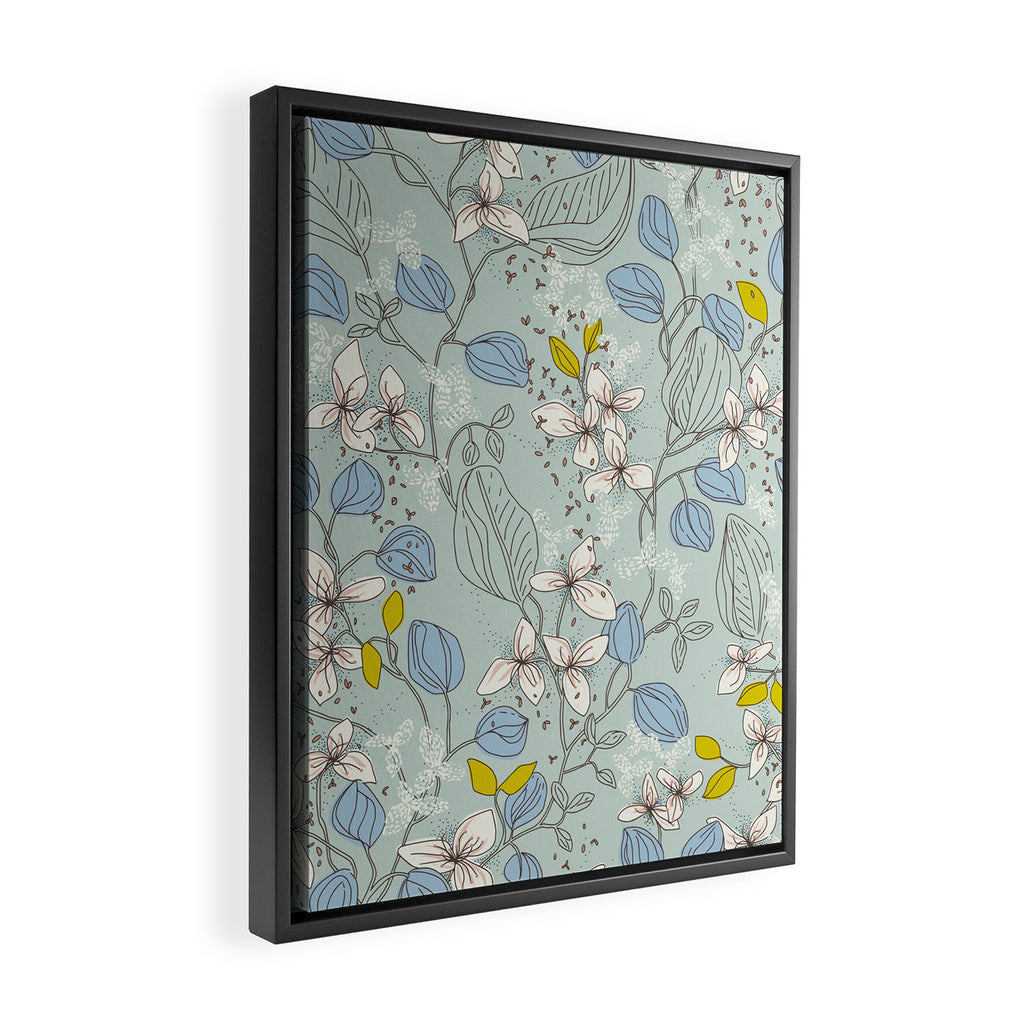 Floral elegance mint summer freshness Framed Canvas Print Gallery Image 2