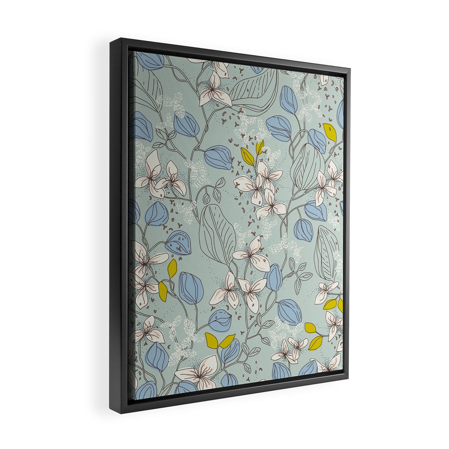 Floral elegance mint summer freshness Framed Canvas Print Gallery Image 2