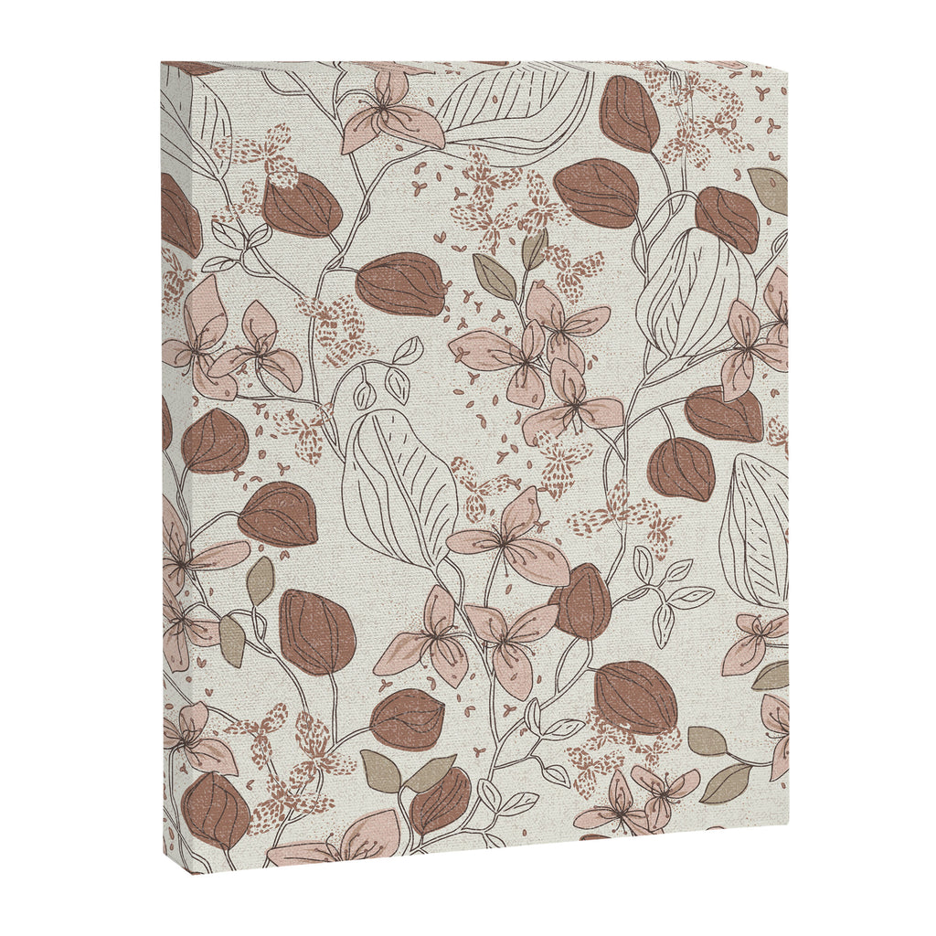 Floral elegance relaxed textured mocha cream Canvas Print Gallery Image 6