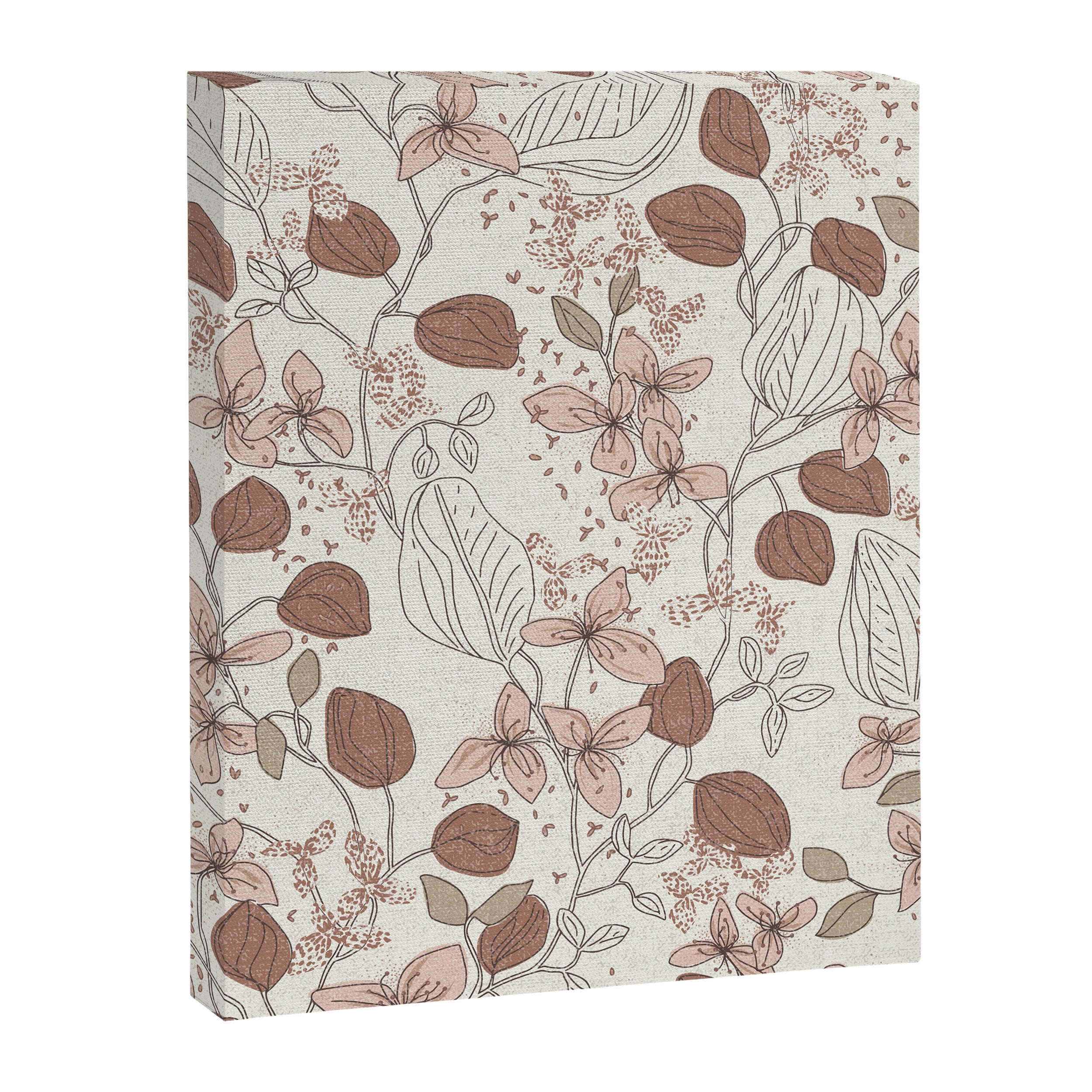 Floral elegance relaxed textured mocha cream Canvas Print Gallery Image 6