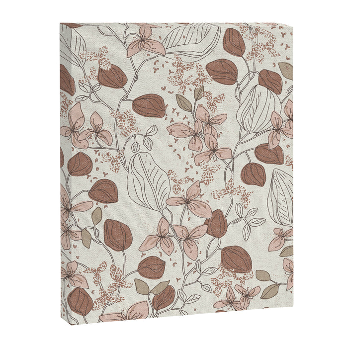 Floral elegance relaxed textured mocha cream Canvas Print Gallery Image 1