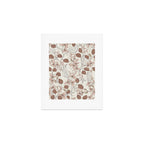 Floral elegance relaxed textured mocha cream Art Print Gallery Image 1