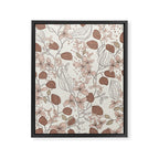 Floral elegance relaxed textured mocha cream Framed Canvas Print Gallery Image 6