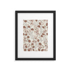 Floral elegance relaxed textured mocha cream Framed Art Print Gallery Image 5