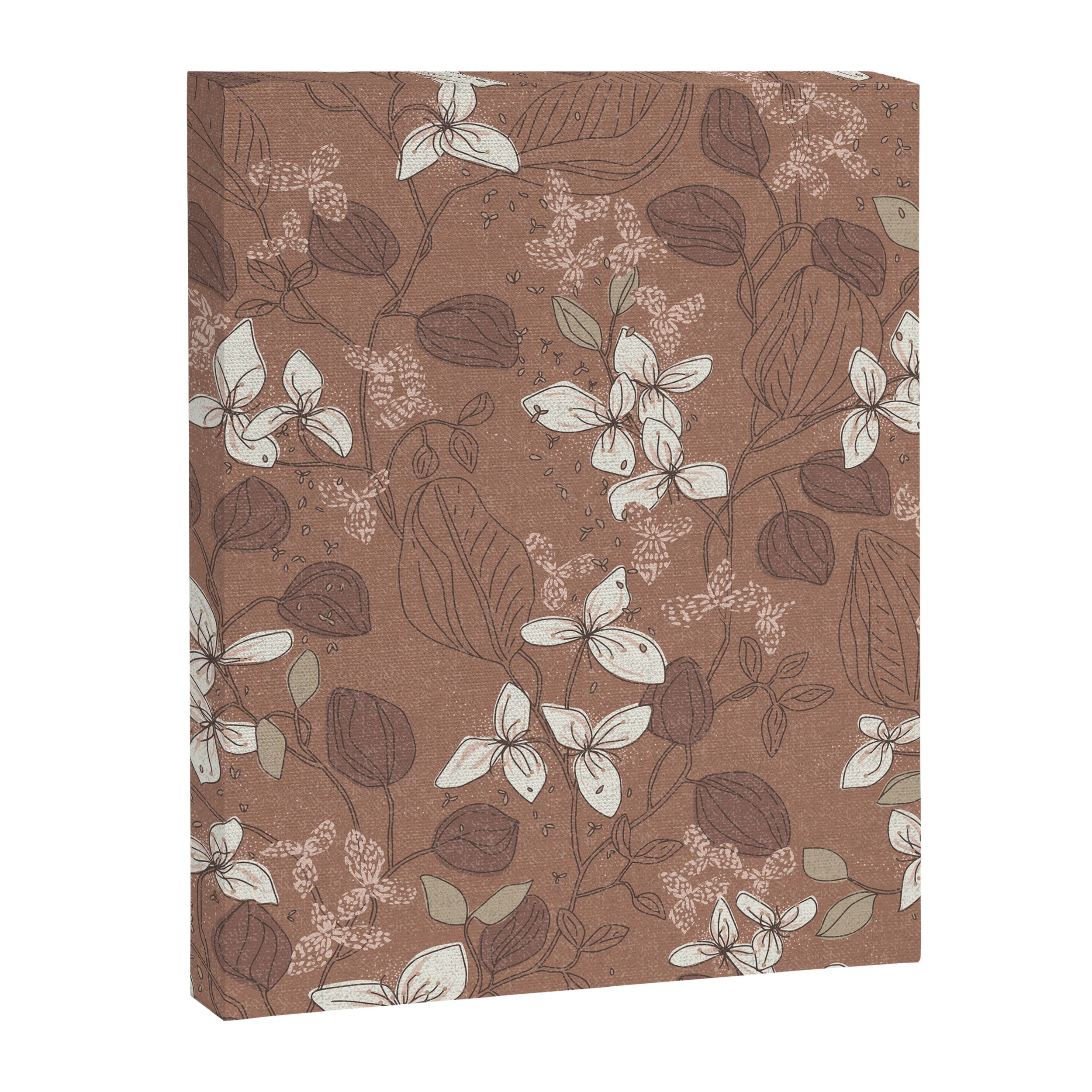 Floral elegance relaxed textured mocha mousse Canvas Print Gallery Image 6