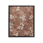 Floral elegance relaxed textured mocha mousse Framed Canvas Print Gallery Image 6