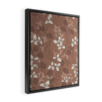 Floral elegance relaxed textured mocha mousse Framed Canvas Print Gallery Image 2