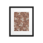 Floral elegance relaxed textured mocha mousse Framed Art Print Gallery Image 5