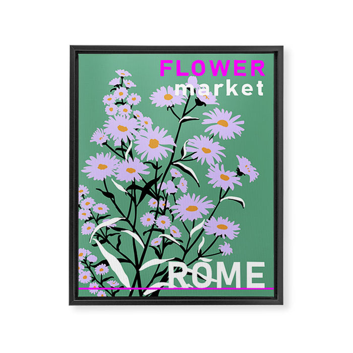 Flower Market Rome Framed Canvas Print Gallery Image 1