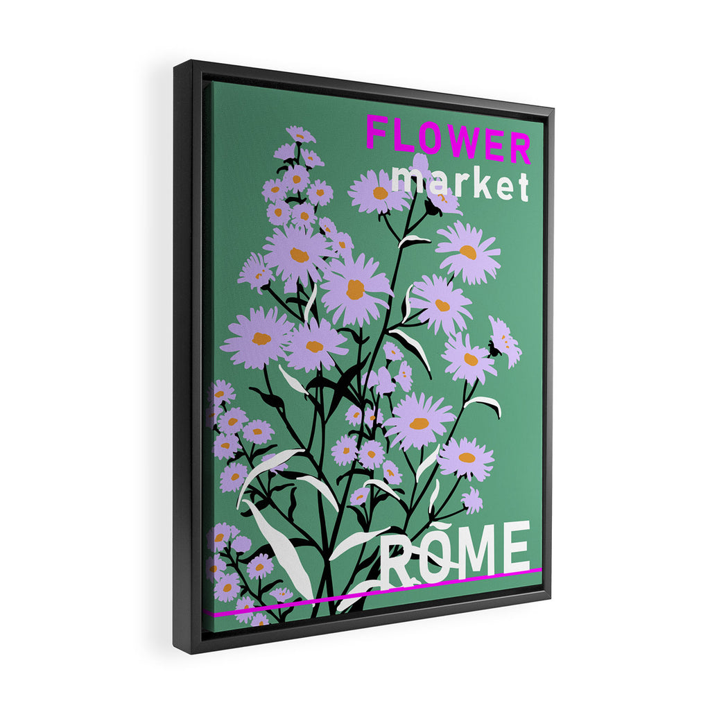 Flower Market Rome Framed Canvas Print Gallery Image 2