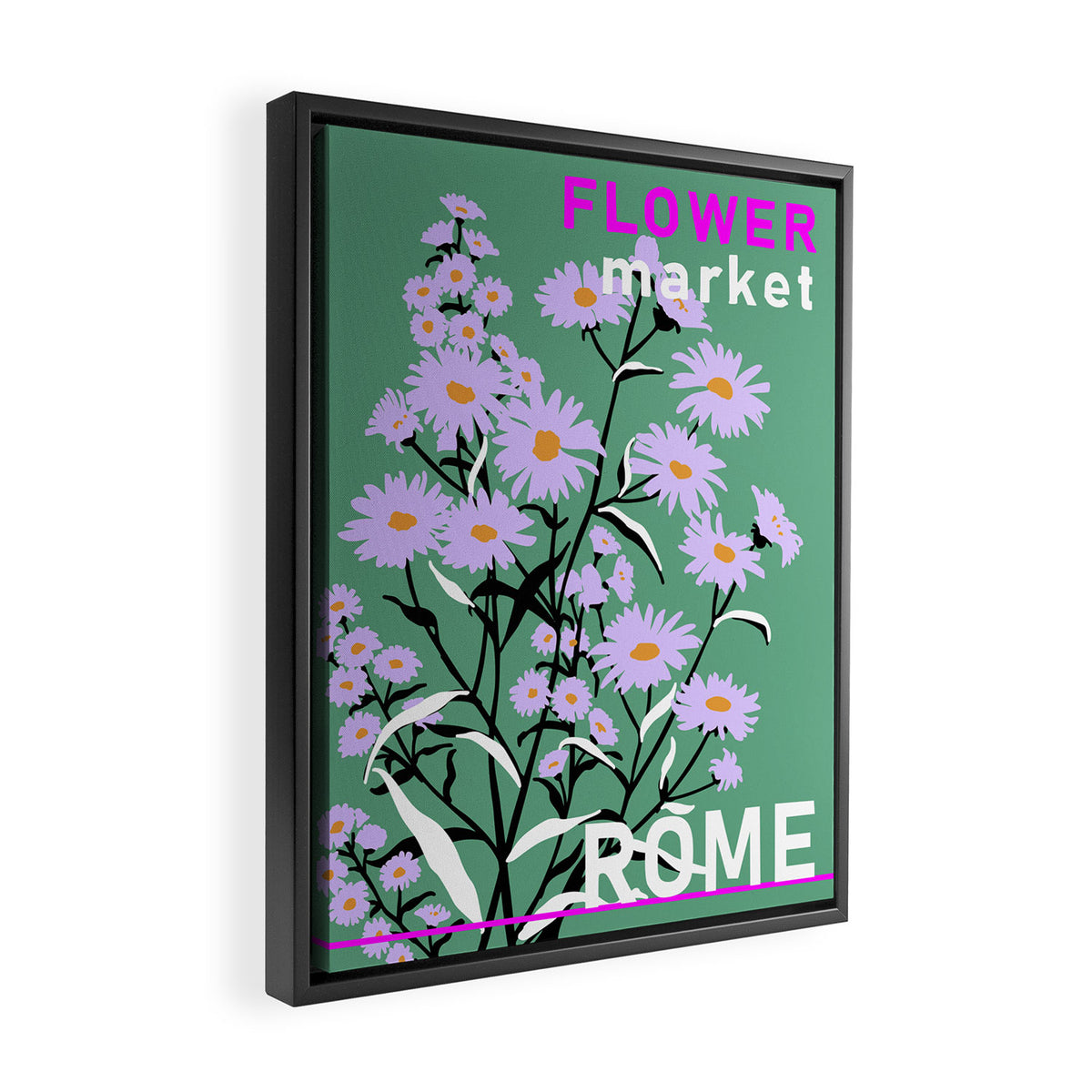 Flower Market Rome Framed Canvas Print Gallery Image 2