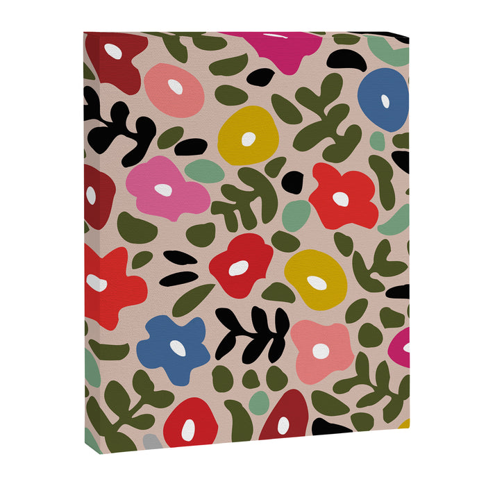 Flower meadow in muted colours Canvas Print Gallery Image 1