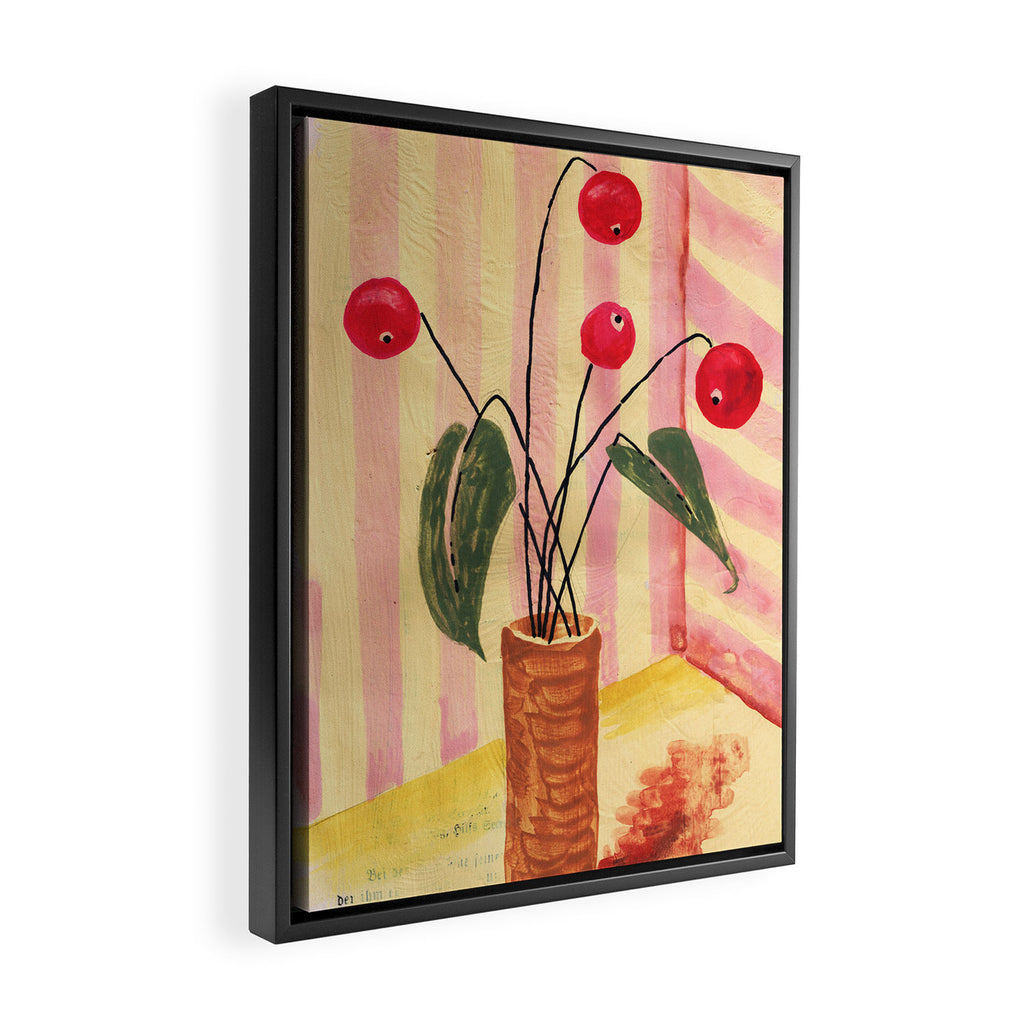Flowers in a vase 1 Framed Canvas Print Gallery Image 2
