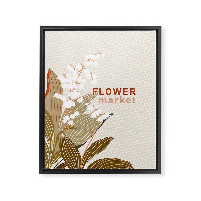 Flowers market: lily of the valley earthy toned Framed Canvas Print Gallery Image 1