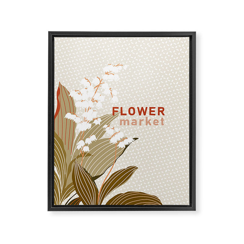 Flowers market: lily of the valley earthy toned Framed Canvas Print Gallery Image 6