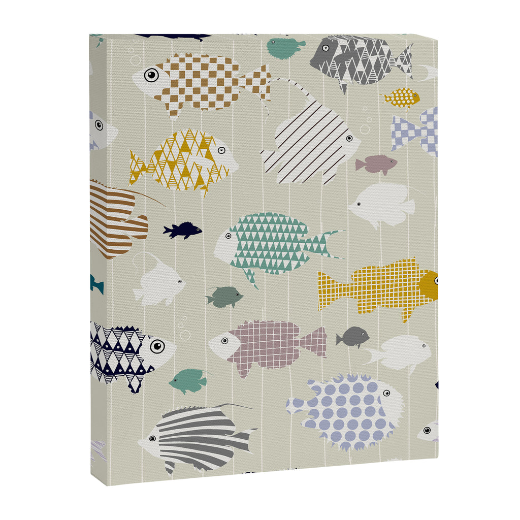 Fresh fish on warm grey pattern Canvas Print Gallery Image 6