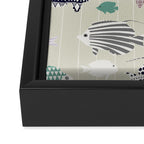 Fresh fish on warm grey pattern Framed Canvas Print Gallery Image 3