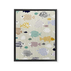 Fresh fish on warm grey pattern Framed Canvas Print Gallery Image 6