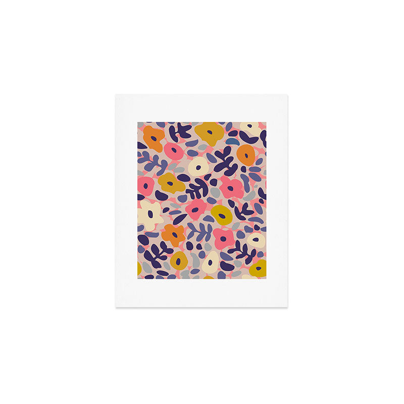 Funny sunny floral pattern Art Print Gallery Image 1