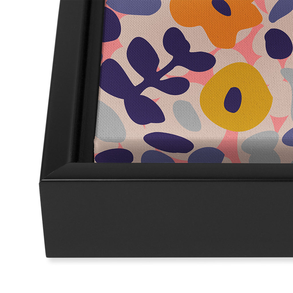 Funny sunny floral pattern Framed Canvas Print Gallery Image 3