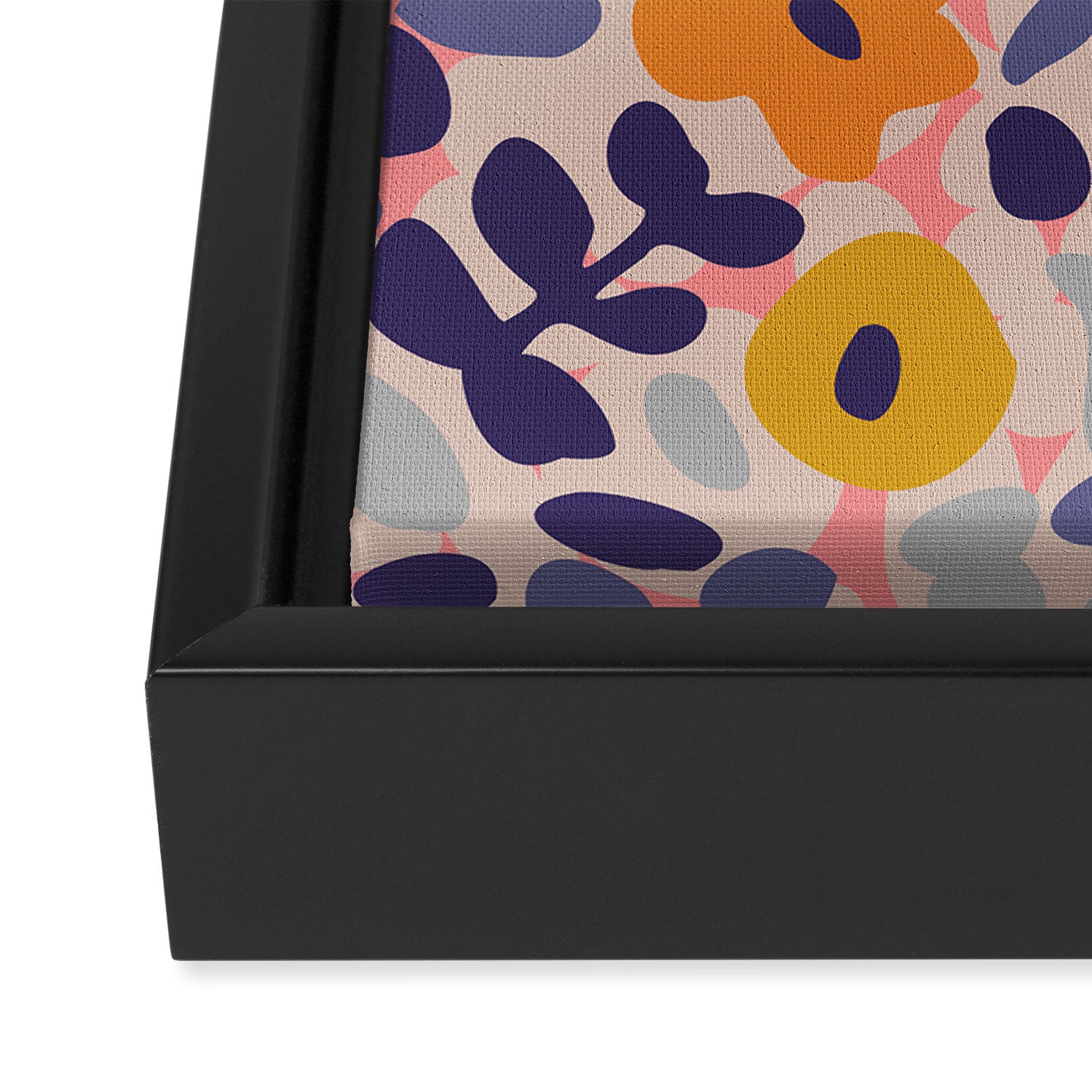 Funny sunny floral pattern Framed Canvas Print Gallery Image 3