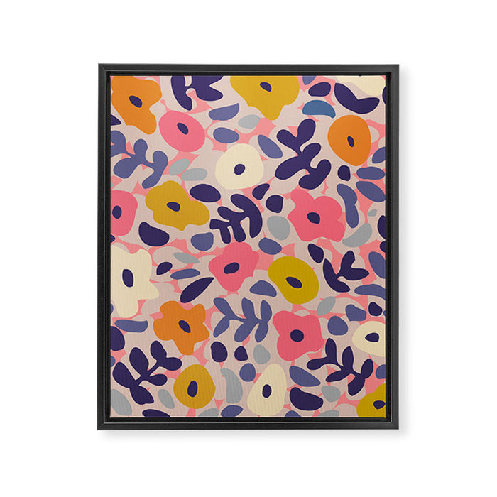 Funny sunny floral pattern Framed Canvas Print Gallery Image 1