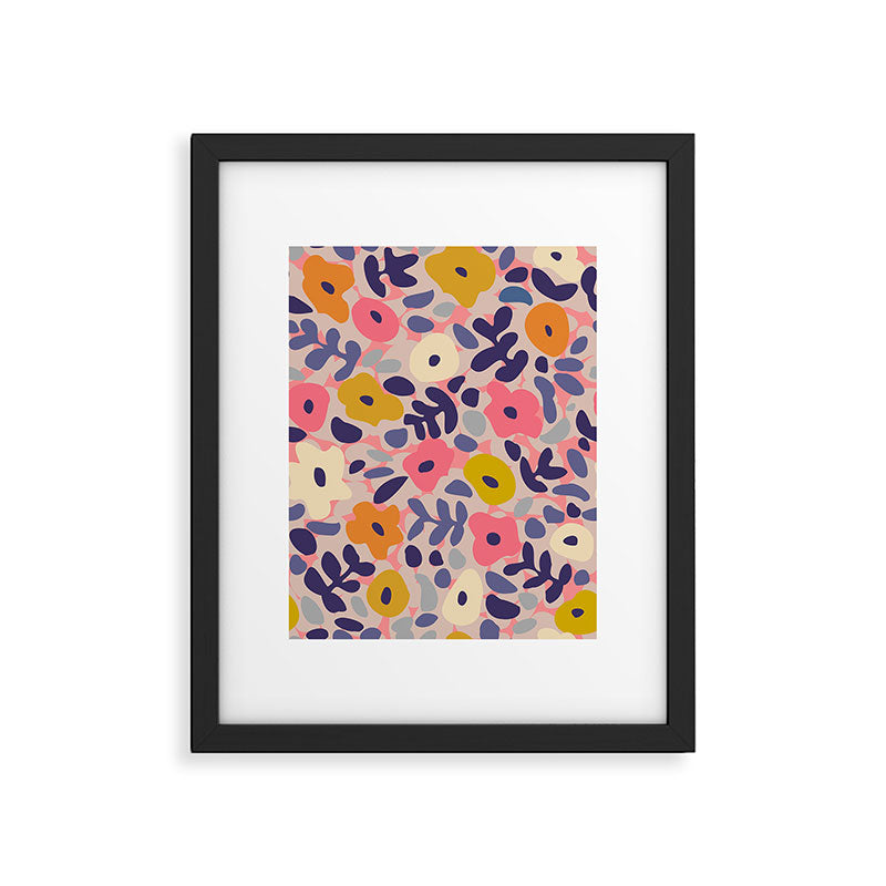 Funny sunny floral pattern Framed Art Print Gallery Image 5