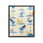 Garden Bird feeding antique white Framed Canvas Print Gallery Image 6