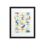 Garden Bird feeding antique white Framed Art Print Gallery Image 5
