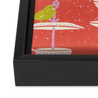 Garden Bird feeding happy red Framed Canvas Print Gallery Image 3