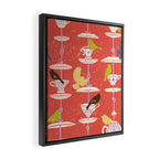 Garden Bird feeding happy red Framed Canvas Print Gallery Image 2