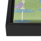 Garden Bird feeding may green Framed Canvas Print Gallery Image 3