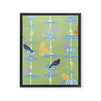 Garden Bird feeding may green Framed Canvas Print Gallery Image 6
