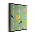Garden Bird feeding may green Framed Canvas Print Gallery Image 2