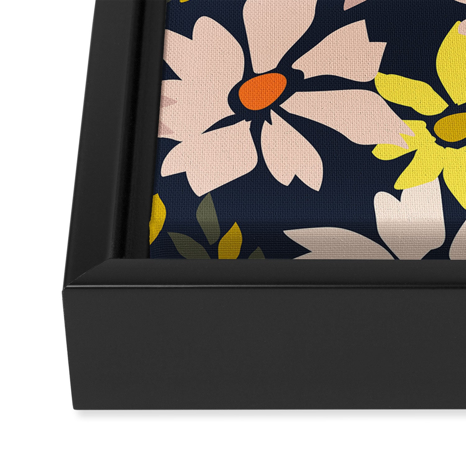 Garden time - bold floral pattern Framed Canvas Print Gallery Image 3