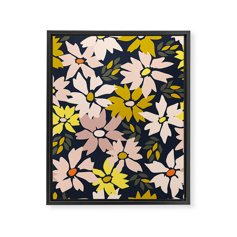 Garden time - bold floral pattern Framed Canvas Print Gallery Image 6