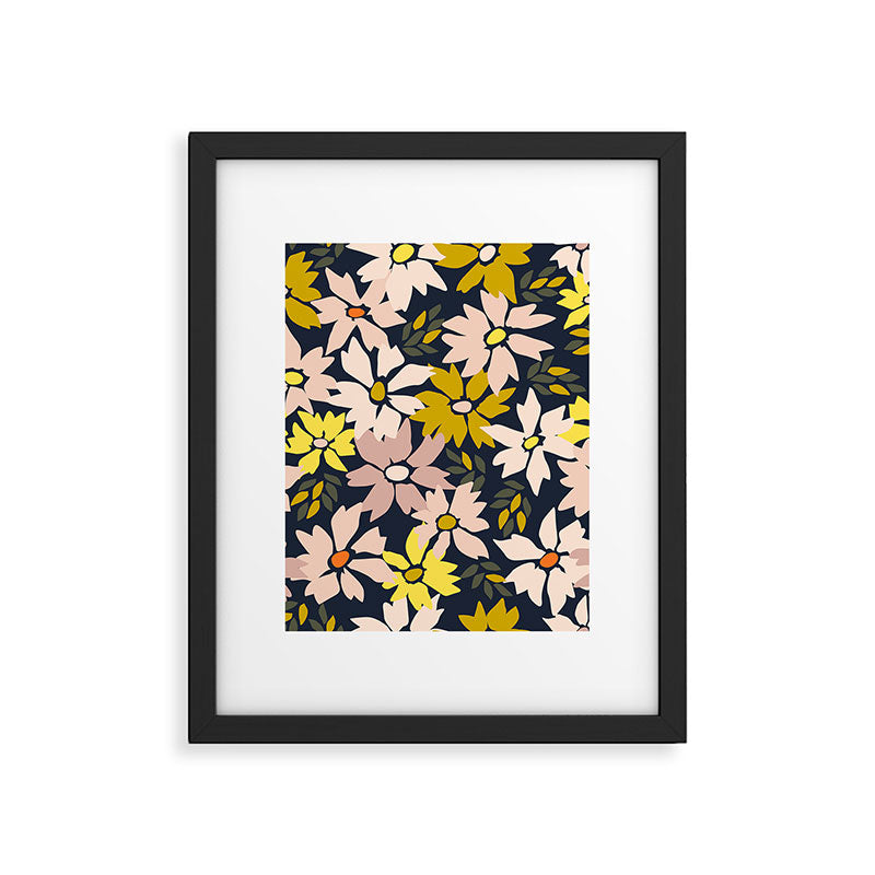 Garden time - bold floral pattern Framed Art Print Gallery Image 5