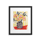 Gouache 2, still life: flowers in a vase with striped wallpaper Framed Art Print Gallery Image 5